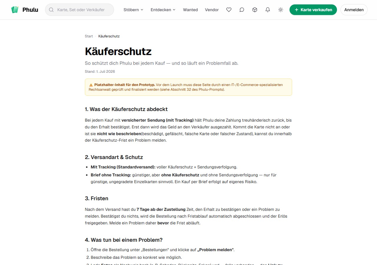 Käuferschutz & Streitfälle